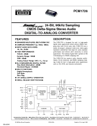 Datasheet PCM1728E manufacturer TI