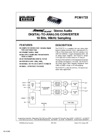 Datasheet PCM1733U/2K manufacturer TI
