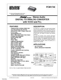 Datasheet PCM1740E/2K manufacturer TI