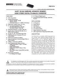 Datasheet PCM1791ADBR manufacturer TI