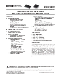 Datasheet PCM2705 manufacturer TI