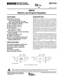 Datasheet REG103GA-3.3/2K5 manufacturer TI