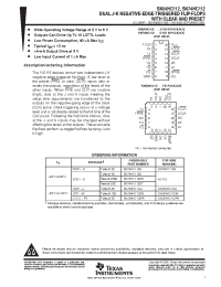 Datasheet SN54HC112J manufacturer TI