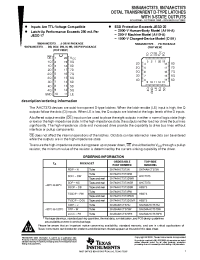 Datasheet SN74AHCT373DBLE manufacturer TI