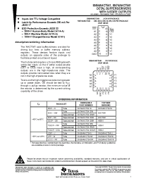 Datasheet SN74AHCT541DBLE manufacturer TI