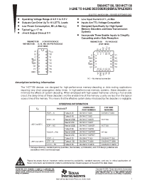 Datasheet SN74HCT138PWLE manufacturer TI