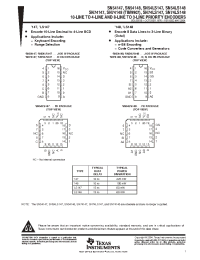 Datasheet SN74LS147 manufacturer TI