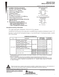 Datasheet SN74LVC1GU04YEAR manufacturer TI