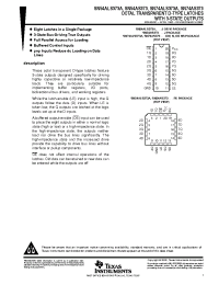 Datasheet SNJ54AS373FK manufacturer TI