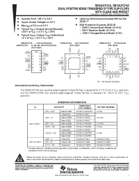 Datasheet SNJ54LVC74AJ manufacturer TI