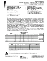 Datasheet TLV2770AIDR manufacturer TI