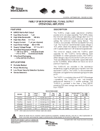 Datasheet TLV27L1 manufacturer TI