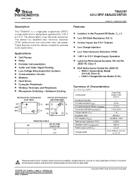 Datasheet TS5A3167DCKR manufacturer TI