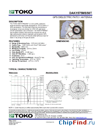 Datasheet DAK1575MS50T manufacturer TOKO