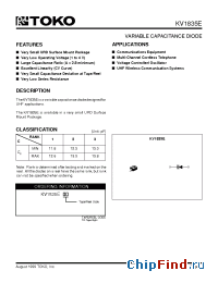 Datasheet KV1835E manufacturer TOKO