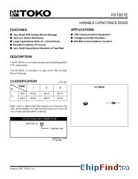 Datasheet KV1851E manufacturer TOKO