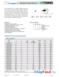 Datasheet LL1608-FHR10 manufacturer TOKO