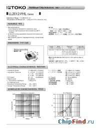 Datasheet LL2012-FHL15NJ manufacturer TOKO