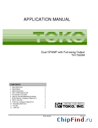 Datasheet TK17020M manufacturer TOKO