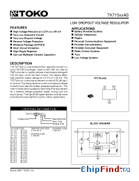 Datasheet TK71515ASCL/15 manufacturer TOKO