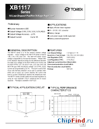 Datasheet XB1117K12BFR manufacturer Torex