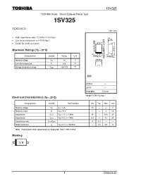Datasheet 1SV325 manufacturer Toshiba