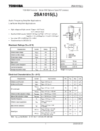 Datasheet 2SA1015L manufacturer Toshiba