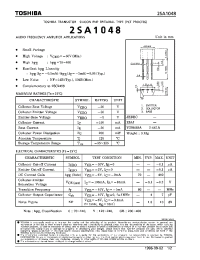 Datasheet 2SA1048 manufacturer Toshiba