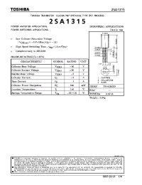 Datasheet 2SA1315 manufacturer Toshiba