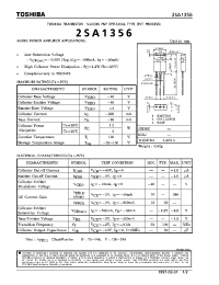 Datasheet 2SA1356 manufacturer Toshiba