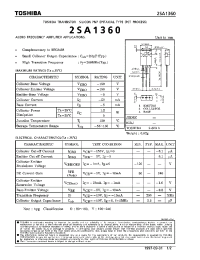 Datasheet 2SA1360 manufacturer Toshiba