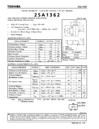 Datasheet 2SA1362 manufacturer Toshiba