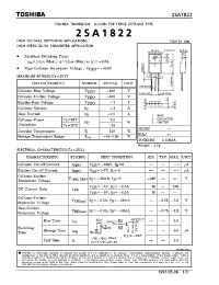 Datasheet 2SA1822 manufacturer Toshiba