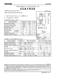 Datasheet 2SA1930 manufacturer Toshiba