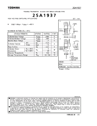 Datasheet 2SA1937 manufacturer Toshiba