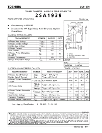 Datasheet 2SA1939 manufacturer Toshiba