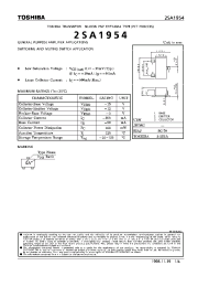 Datasheet 2SA1954 manufacturer Toshiba