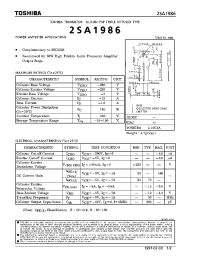 Datasheet 2SA1986 manufacturer Toshiba