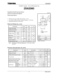 Datasheet 2SA2060 manufacturer Toshiba