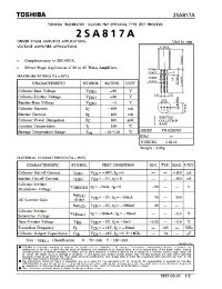 Datasheet 2SA817A manufacturer Toshiba