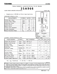 Datasheet 2SA966 manufacturer Toshiba