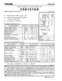 Datasheet 2SB1016A manufacturer Toshiba