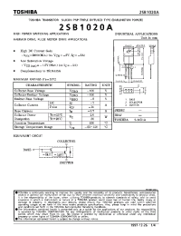 Datasheet 2SB1020A manufacturer Toshiba