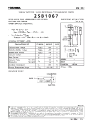 Datasheet 2SB1067 manufacturer Toshiba