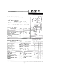 Datasheet 2SC2173 manufacturer Toshiba