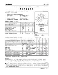 Datasheet 2SC2290 manufacturer Toshiba