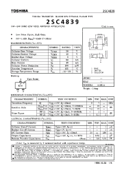 Datasheet 2SC4839 manufacturer Toshiba