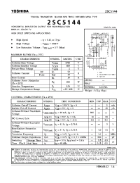 Datasheet 2SC5144 manufacturer Toshiba