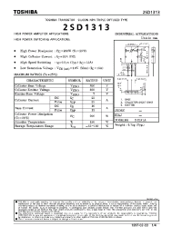 Datasheet 2SD1313 manufacturer Toshiba