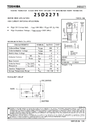 Datasheet 2SD2271 manufacturer Toshiba